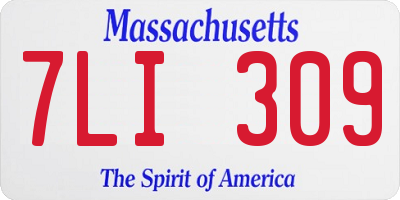 MA license plate 7LI309