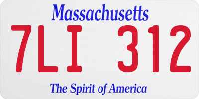 MA license plate 7LI312