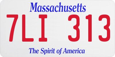 MA license plate 7LI313