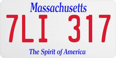 MA license plate 7LI317