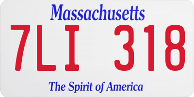 MA license plate 7LI318