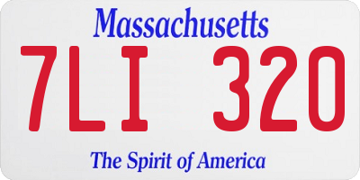 MA license plate 7LI320