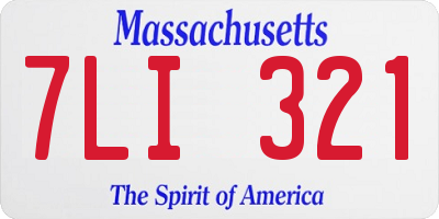 MA license plate 7LI321