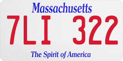 MA license plate 7LI322