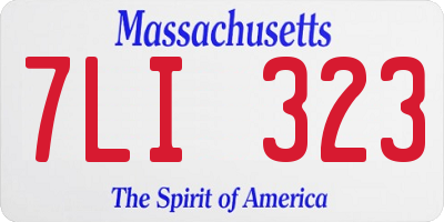 MA license plate 7LI323