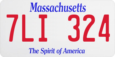 MA license plate 7LI324