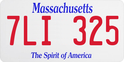 MA license plate 7LI325