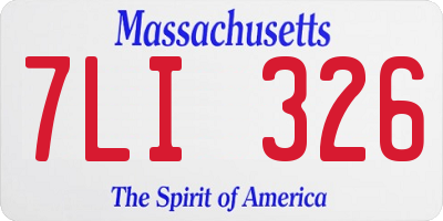 MA license plate 7LI326