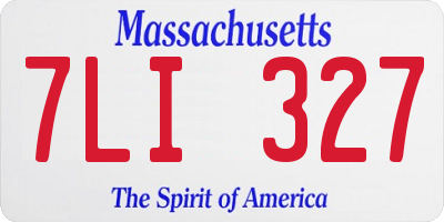 MA license plate 7LI327