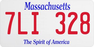 MA license plate 7LI328