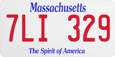 MA license plate 7LI329