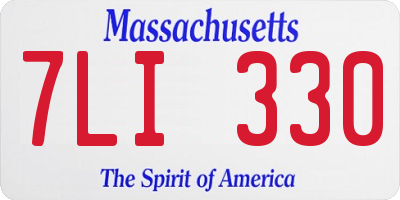 MA license plate 7LI330