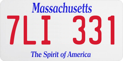 MA license plate 7LI331
