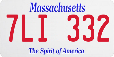 MA license plate 7LI332