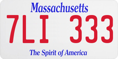 MA license plate 7LI333
