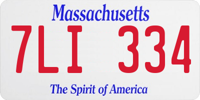 MA license plate 7LI334