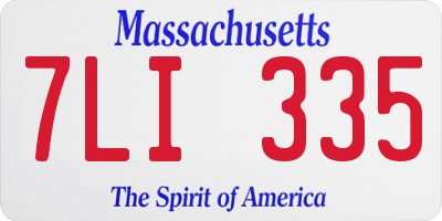 MA license plate 7LI335