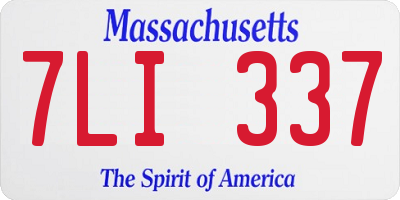 MA license plate 7LI337