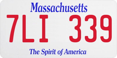 MA license plate 7LI339