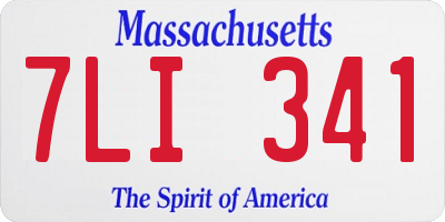 MA license plate 7LI341