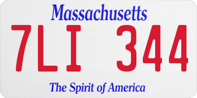 MA license plate 7LI344