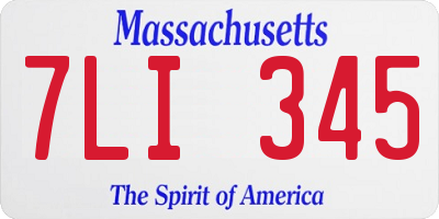 MA license plate 7LI345