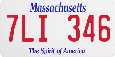 MA license plate 7LI346
