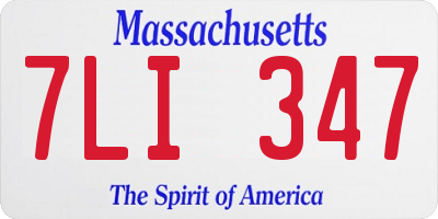 MA license plate 7LI347