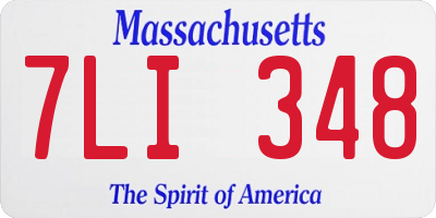 MA license plate 7LI348
