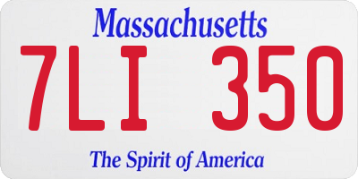 MA license plate 7LI350