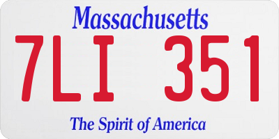 MA license plate 7LI351