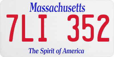 MA license plate 7LI352