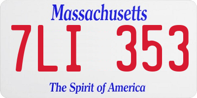 MA license plate 7LI353
