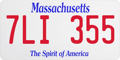 MA license plate 7LI355