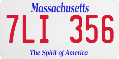 MA license plate 7LI356