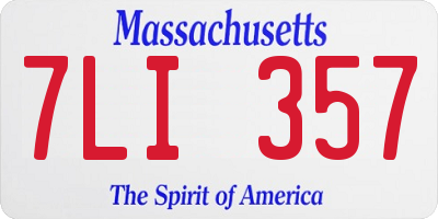 MA license plate 7LI357