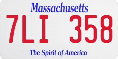 MA license plate 7LI358