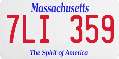 MA license plate 7LI359