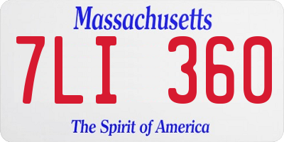 MA license plate 7LI360