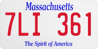 MA license plate 7LI361