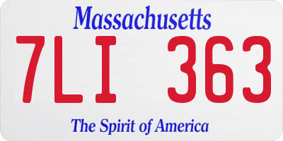MA license plate 7LI363