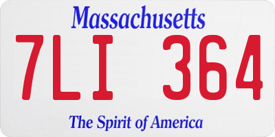 MA license plate 7LI364
