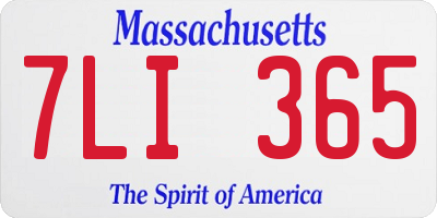 MA license plate 7LI365