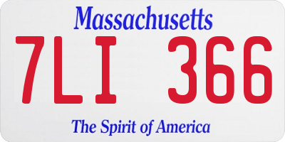 MA license plate 7LI366
