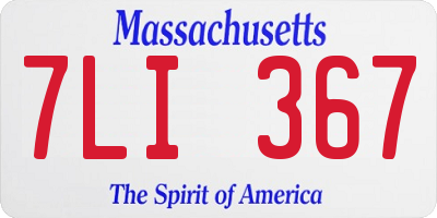 MA license plate 7LI367
