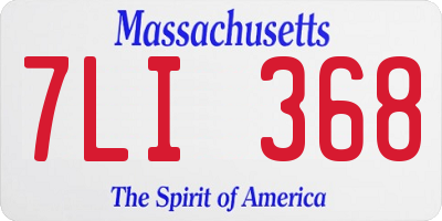 MA license plate 7LI368