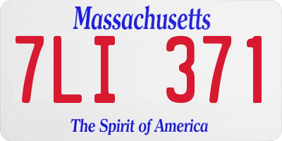MA license plate 7LI371