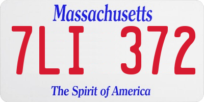 MA license plate 7LI372