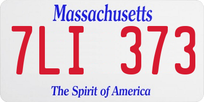 MA license plate 7LI373
