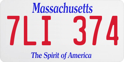MA license plate 7LI374